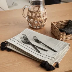 Bouclair Set of 4 Fabric Placemats with Tassels* Dinnerware|Tablecloths & Placemats