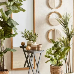 Bouclair Set of 3 Mango Wood and Rope Circle Wall Decor* Wall Decorations