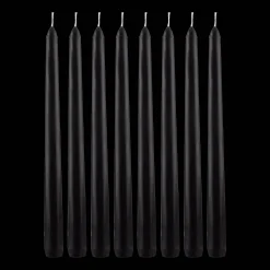 Bouclair Set of 8 Unscented Tapered Black Candles* Candles & Candle Stick Holders