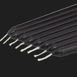 Bouclair Set of 8 Unscented Tapered Black Candles* Candles & Candle Stick Holders