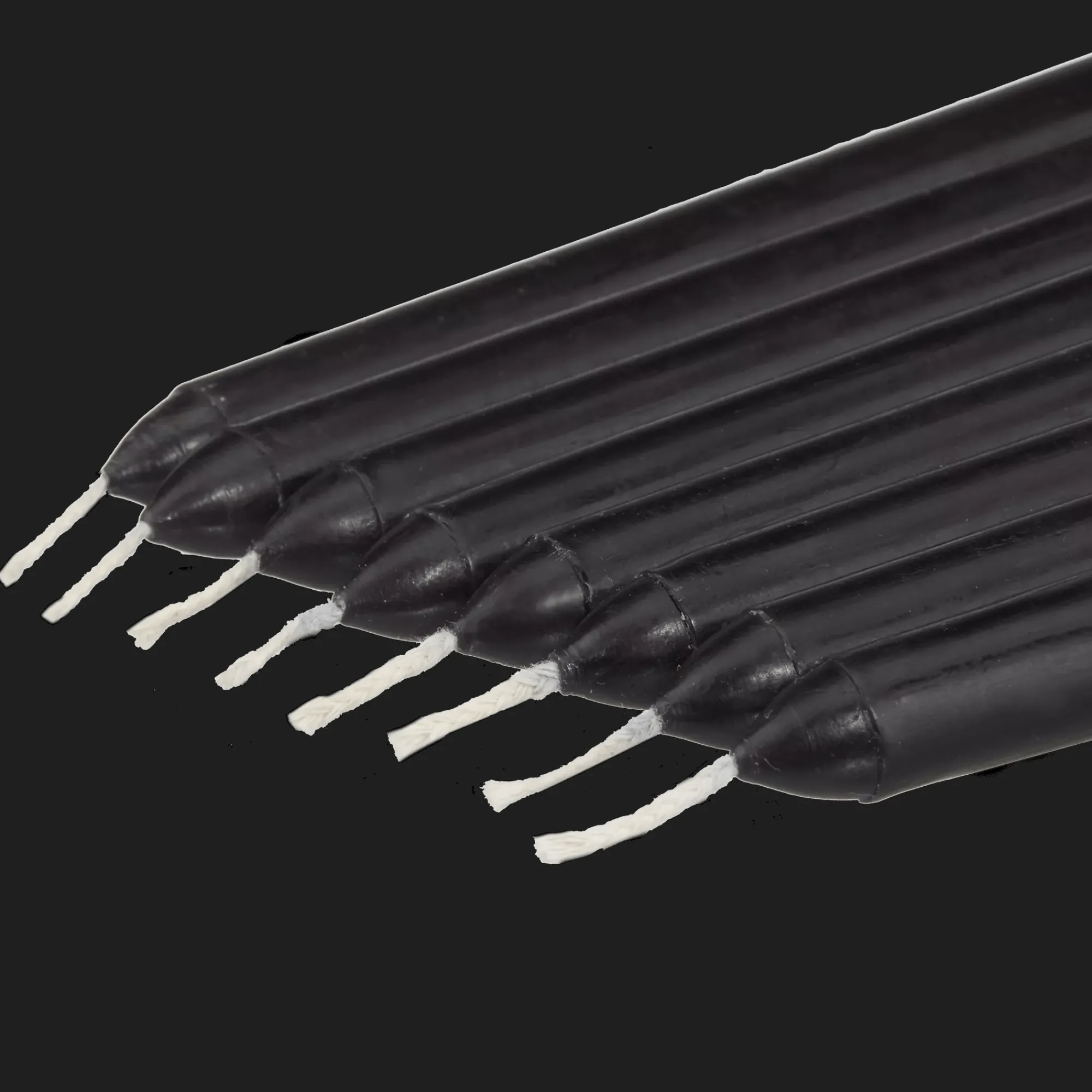 Bouclair Set of 8 Unscented Tapered Black Candles* Candles & Candle Stick Holders