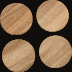 Bouclair Set of 4 Wood Coasters* Dinnerware|Kitchen & Dining Accessories