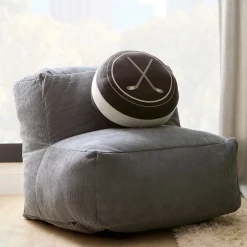 Bouclair Shaped Cushion with Hockey Sticks* Junior Throw Pillows