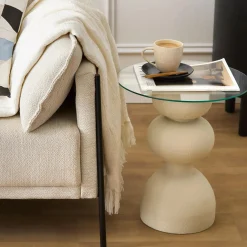 Bouclair Side Table with Glass Top* Side Tables|Coffee Tables & Side Tables