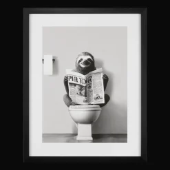 Bouclair Sloth Reading Framed Art* Printed & Photography Wall Art Canvases