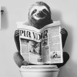 Bouclair Sloth Reading Framed Art* Printed & Photography Wall Art Canvases