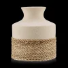 Bouclair Speckled Ceramic and Rattan Vase* Modern Decorative Vases|Home Decorative Items & Objects