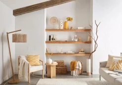 Bouclair Speckled Ceramic and Rattan Vase* Modern Decorative Vases|Home Decorative Items & Objects