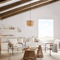 Bouclair Speckled Ceramic and Rattan Vase* Modern Decorative Vases|Home Decorative Items & Objects