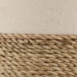 Bouclair Speckled Ceramic and Rattan Vase* Modern Decorative Vases|Home Decorative Items & Objects