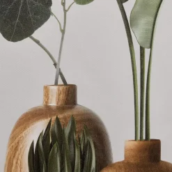 Bouclair Succulents in Wood Vase Printed Framed Canvas* Printed & Photography Wall Art Canvases