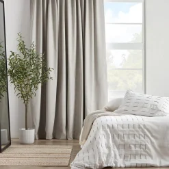 Bouclair Taupe Chita Back Tab Blackout Curtain* Sheer Curtains & Window Sheer Panels|Blackout Window Curtains