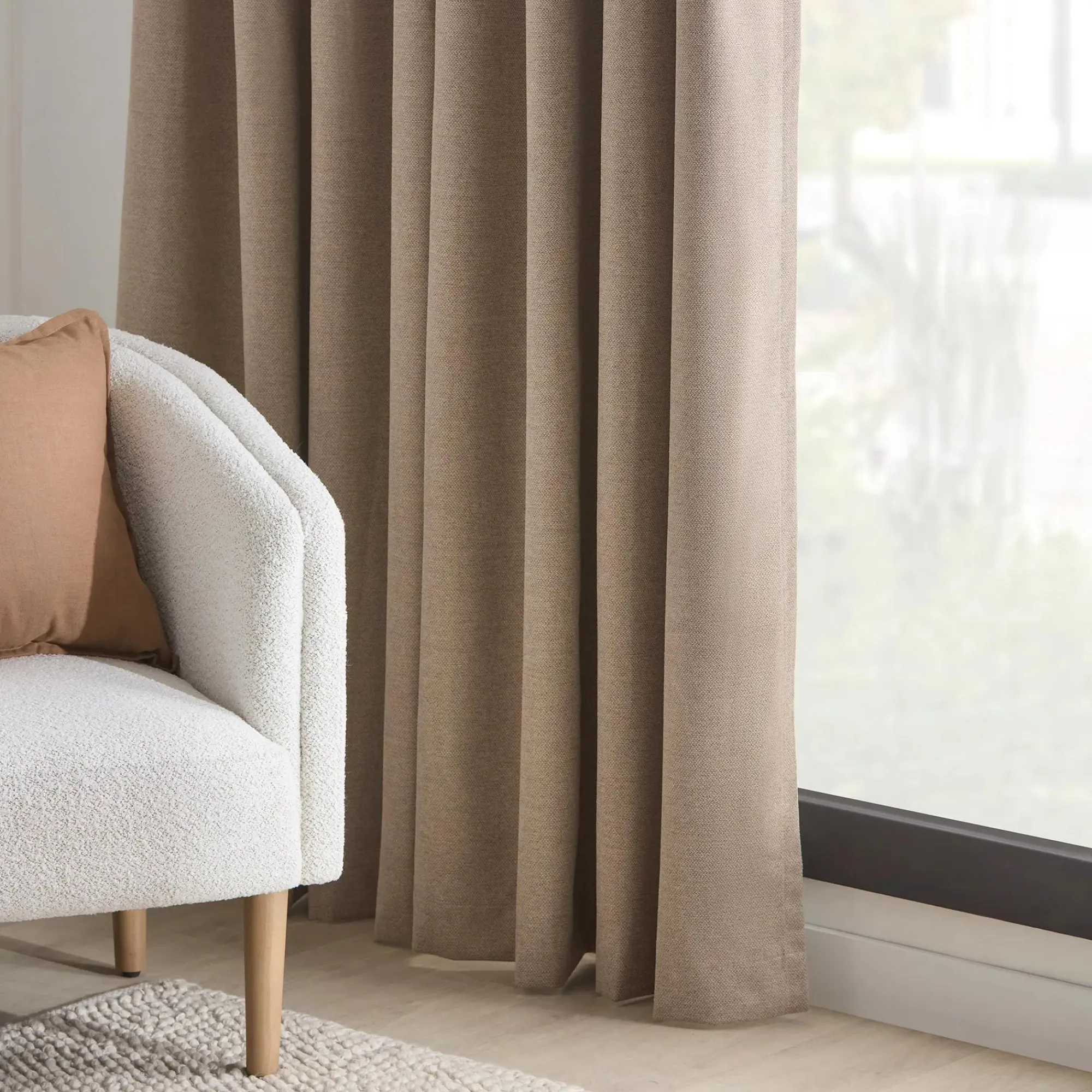 Bouclair Taupe Dion Blackout Curtain* Sheer Curtains & Window Sheer Panels|Blackout Window Curtains