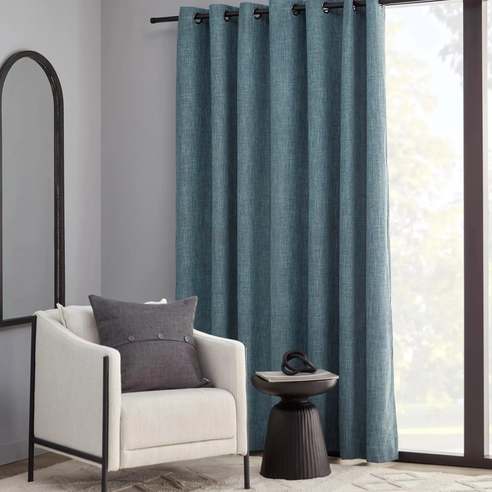 Bouclair Teal Chita Blackout Curtain* Sheer Curtains & Window Sheer Panels|Blackout Window Curtains