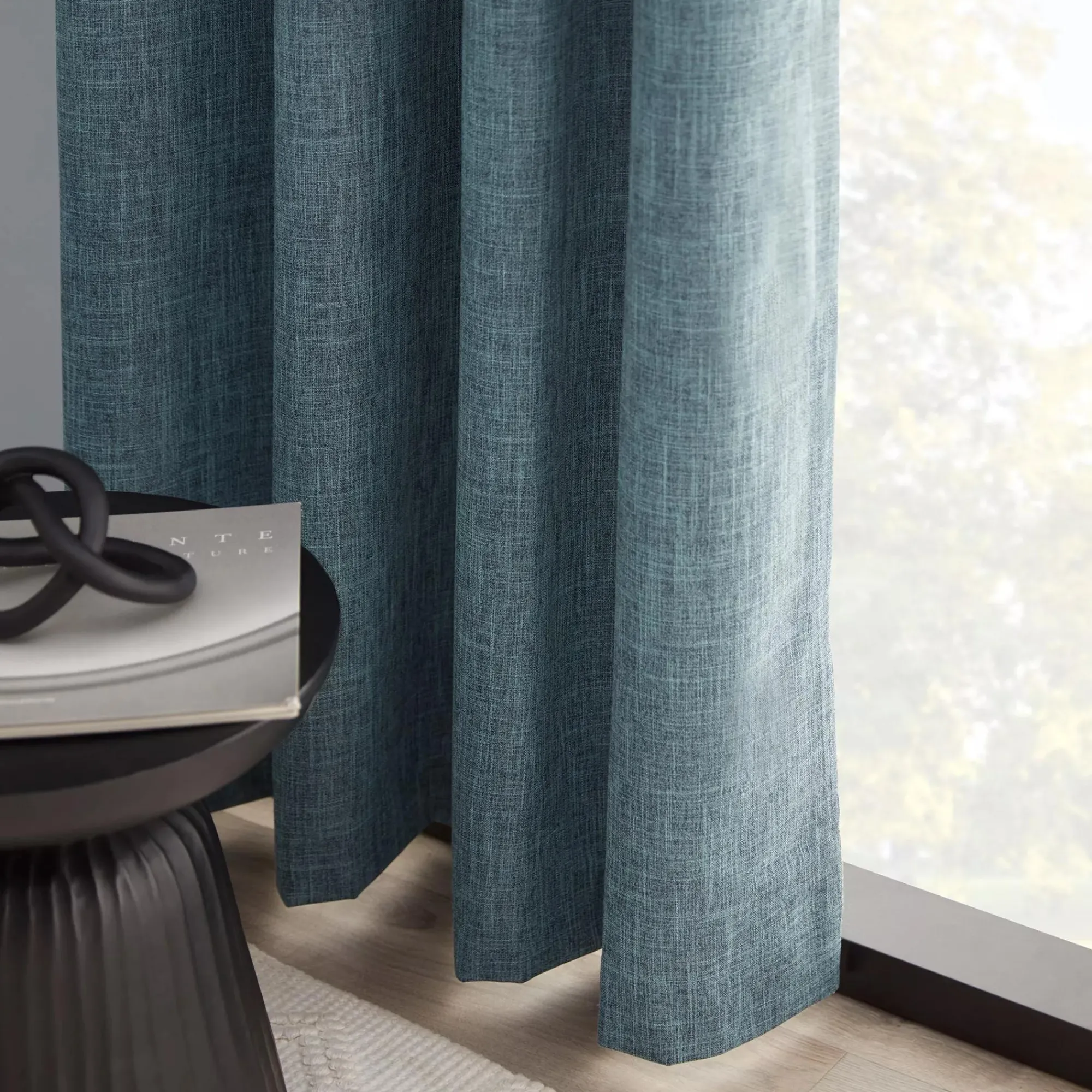 Bouclair Teal Chita Blackout Curtain* Sheer Curtains & Window Sheer Panels|Blackout Window Curtains