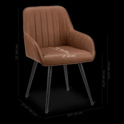 Bouclair Textured Faux Leather and Metal Dining Chair* Furniture Accessories|Dining Chairs