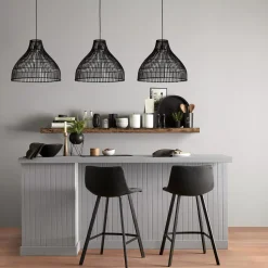 Bouclair Textured Faux Leather and Metal Bar Stool* Furniture Accessories|Bar & Counter Stools