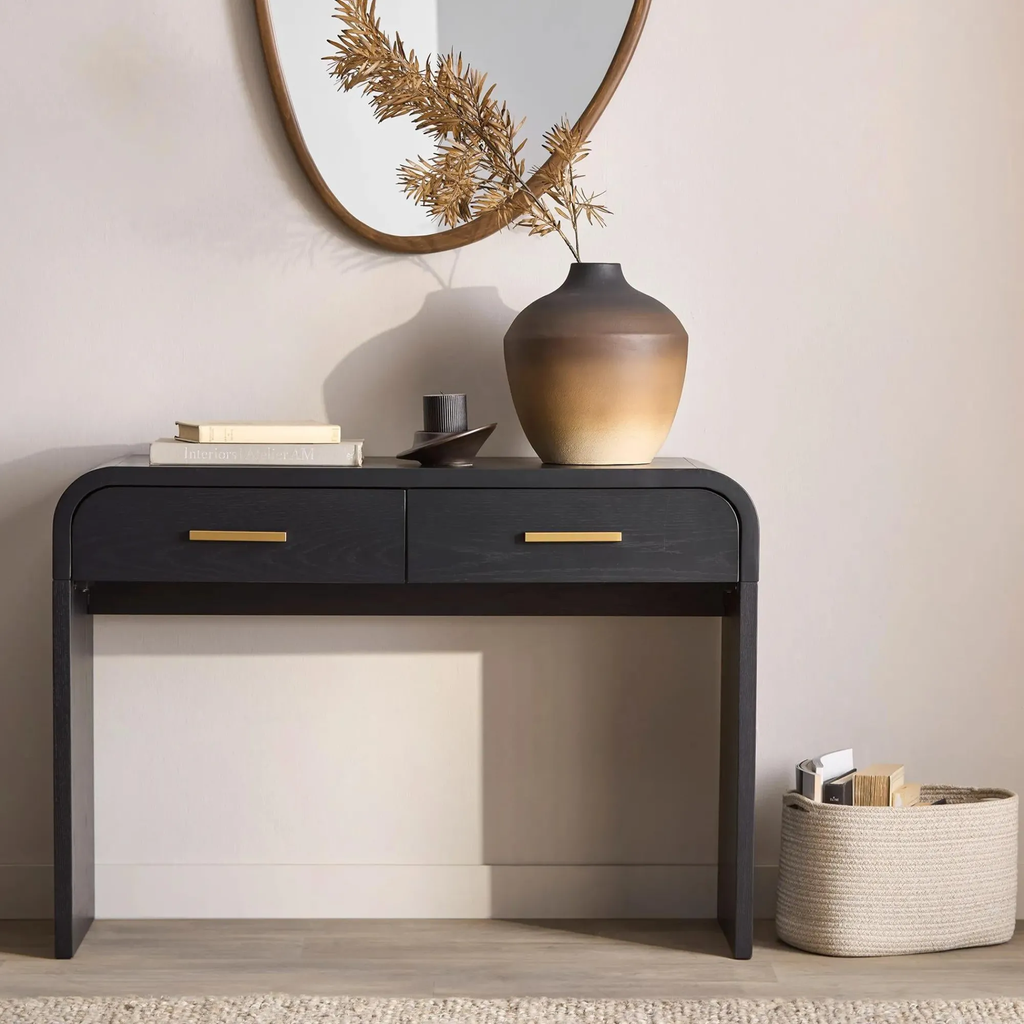 Bouclair 2-Tone Brown Vase* Modern Decorative Vases|Home Decorative Items & Objects