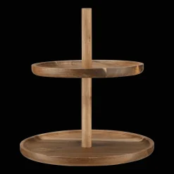 Bouclair Two Tier Wood Serving Tray* Dinnerware