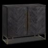 Bouclair Two-Door Chevron Veneer and Metal Buffet* Furniture Accessories|Buffet Tables & Credenzas