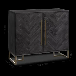 Bouclair Two-Door Chevron Veneer and Metal Buffet* Furniture Accessories|Buffet Tables & Credenzas