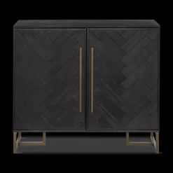 Bouclair Two-Door Chevron Veneer and Metal Buffet* Furniture Accessories|Buffet Tables & Credenzas