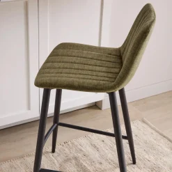 Bouclair Velvet Fabric and Metal Bar Stool* Furniture Accessories|Bar & Counter Stools