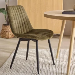 Bouclair Velvet Fabric and Metal Dining Chair* Furniture Accessories|Dining Chairs