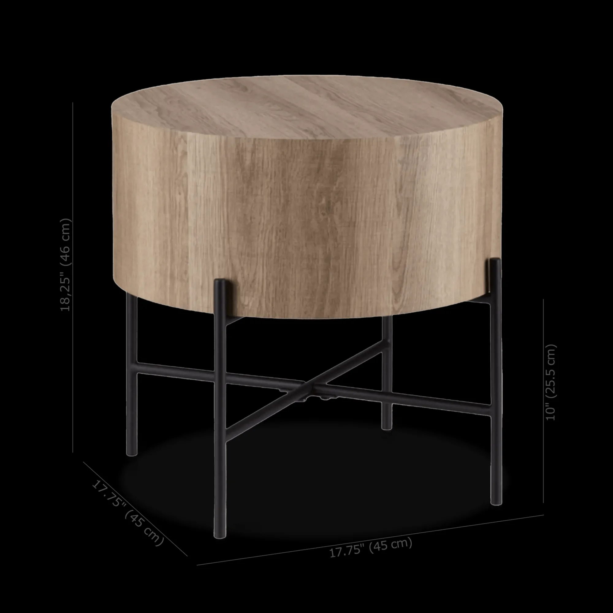 Bouclair Veneer and Metal Side Table* Side Tables|Coffee Tables & Side Tables