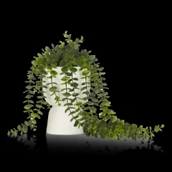 Bouclair Waterfall Eucalyptus in White Hourglass Pot* Artificial Plants