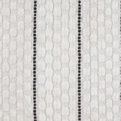 Bouclair White Bathmat with Black Stripes* Bath Mats