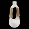 Bouclair White Ceramic Oval Vase with Rope on Handles* Modern Decorative Vases|Home Decorative Items & Objects