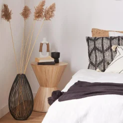 Bouclair White Ceramic Oval Vase with Rope on Handles* Modern Decorative Vases|Home Decorative Items & Objects