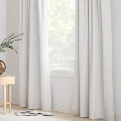 Bouclair White Chita Back Tab Blackout Curtain* Sheer Curtains & Window Sheer Panels|Blackout Window Curtains