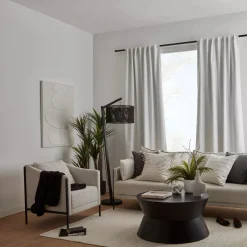 Bouclair White Chita Back Tab Blackout Curtain* Sheer Curtains & Window Sheer Panels|Blackout Window Curtains