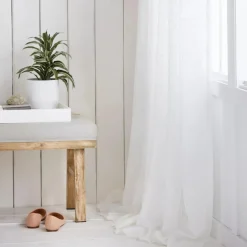 Bouclair White Darja Sheer Curtain* Sheer Curtains & Window Sheer Panels