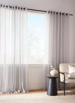 Bouclair White Kacha Sheer Curtain* Sheer Curtains & Window Sheer Panels