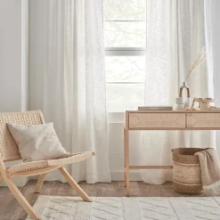 Bouclair White Nuk Back-Tab/Rod-Pocket Curtain* Sheer Curtains & Window Sheer Panels