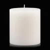 Bouclair White Short Ribbed Candle* Candles & Candle Stick Holders