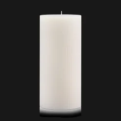 Bouclair White Tall Ribbed Candle* Candles & Candle Stick Holders