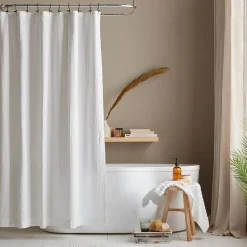 Bouclair White Waffy Essential Shower Curtain* Shower Curtains