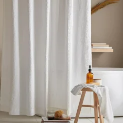 Bouclair White Waffy Essential Shower Curtain* Shower Curtains