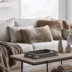 Bouclair Wolf Faux Fur Decorative Lumbar Pillow* Decorative Throw Pillows