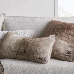 Bouclair Wolf Faux Fur Decorative Lumbar Pillow* Decorative Throw Pillows