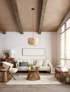 Bouclair Wood & Rattan Ceiling Lamp* Ceiling Lamps