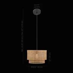 Bouclair Wood & Rattan Ceiling Lamp* Ceiling Lamps