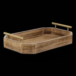 Bouclair Wood Rectangular Tray with Handles* Home Decorative Items & Objects