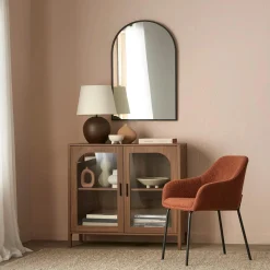 Bouclair Wooden Veneer Buffet with Glass Doors* Furniture Accessories|Buffet Tables & Credenzas