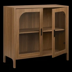 Bouclair Wooden Veneer Buffet with Glass Doors* Furniture Accessories|Buffet Tables & Credenzas