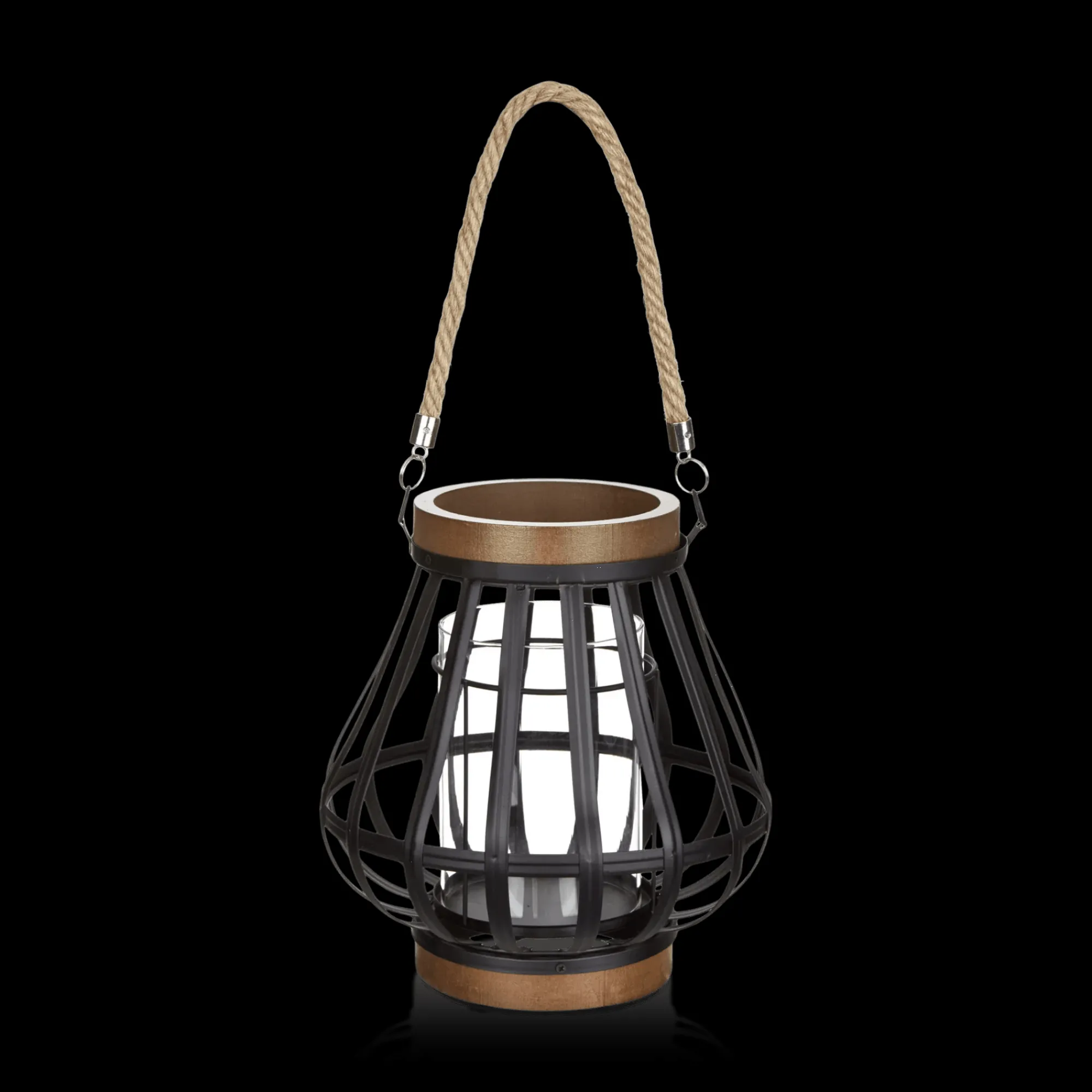 Bouclair Wood-Like & Metal Lantern* Home Decorative Items & Objects|Candles & Candle Stick Holders